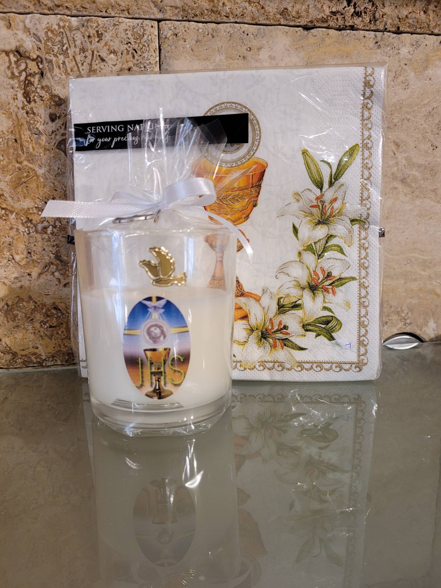 Elsőáldozásra Ünnepi Ebédhez : Szalvéta /20db /+Gyertya 