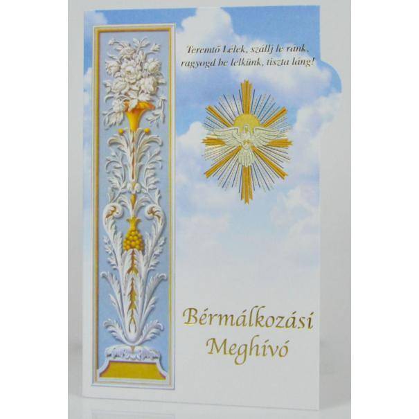 Bérmálkozásra Meghivó /Belül ki kell tölteni  