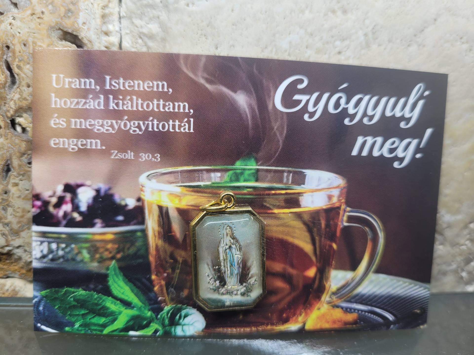 Ajándékkártya Szűzmáriaéremmel Isten Áldással Betegeknek 