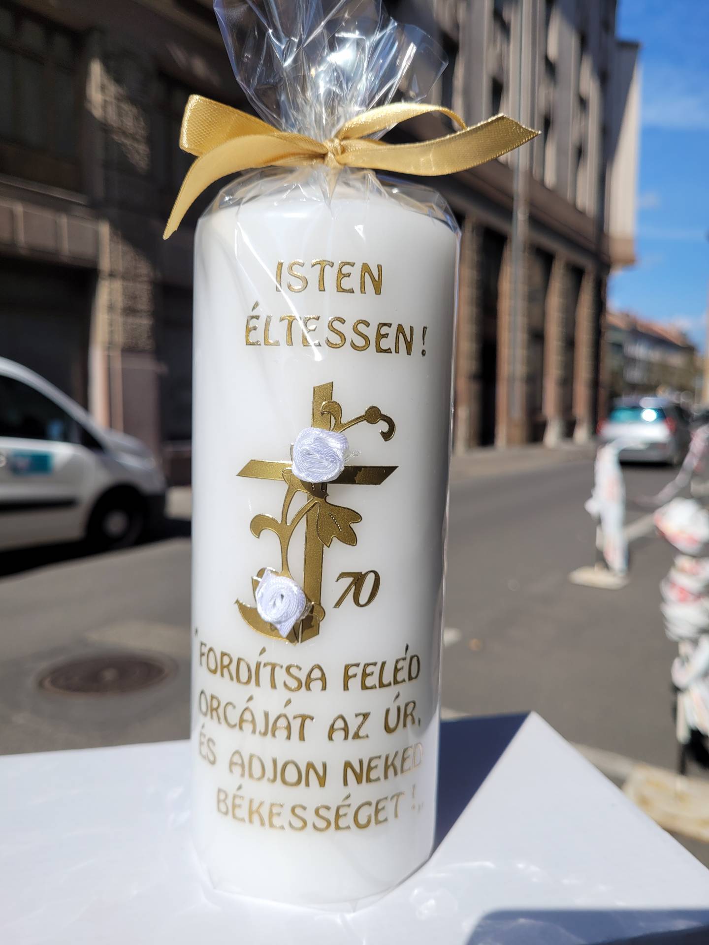 Alkalmi gyertya születésnapra, névnapra áldással 