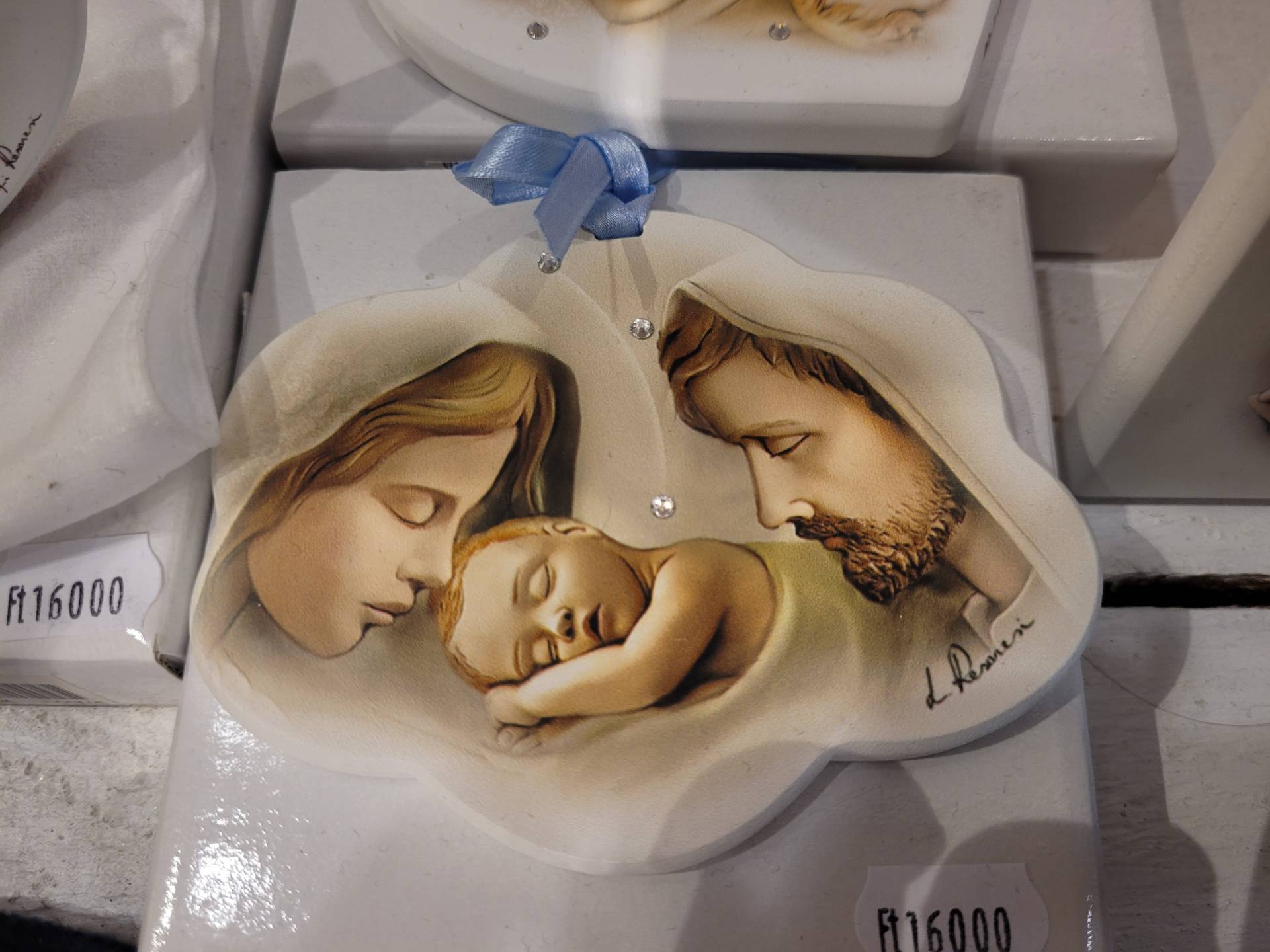 Keresztelőre kisfiúnak swarowski kőves kép Kiságy fölé! Kislányoknak rózsaszin szalaggal 