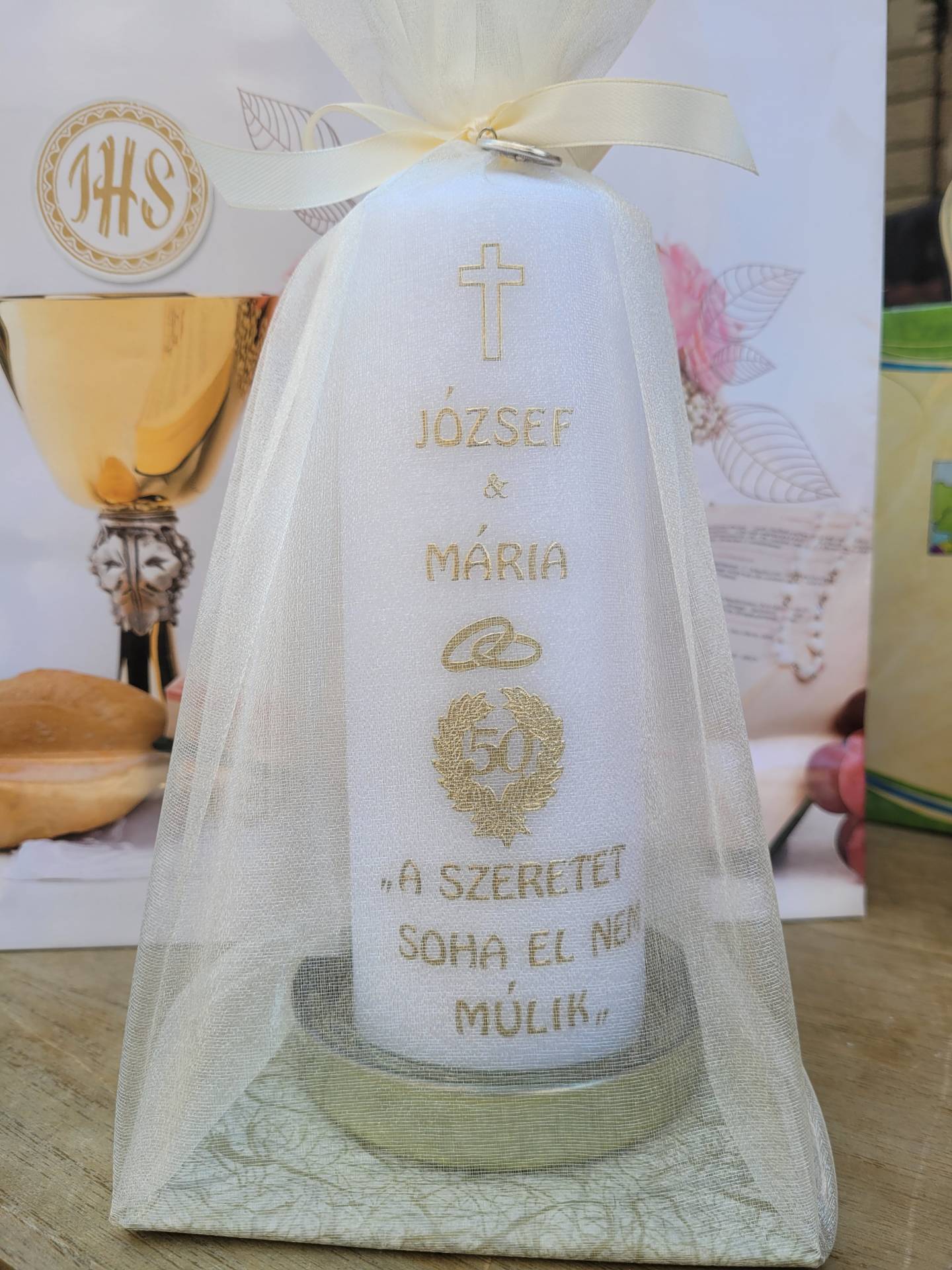 50. házassági Évfordulóra Isten  szavával a gyertyán 