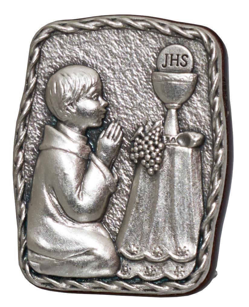 Elsőáldozásra Fiúnak Emlékplakett támaszthatós 3,5cm*4,5cm 