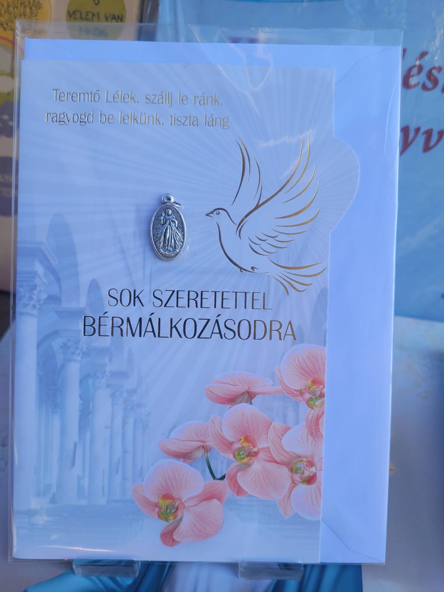 Lányoknak Bérmálásra Gratulációs Lap + Irgalmas Jézus Érem  