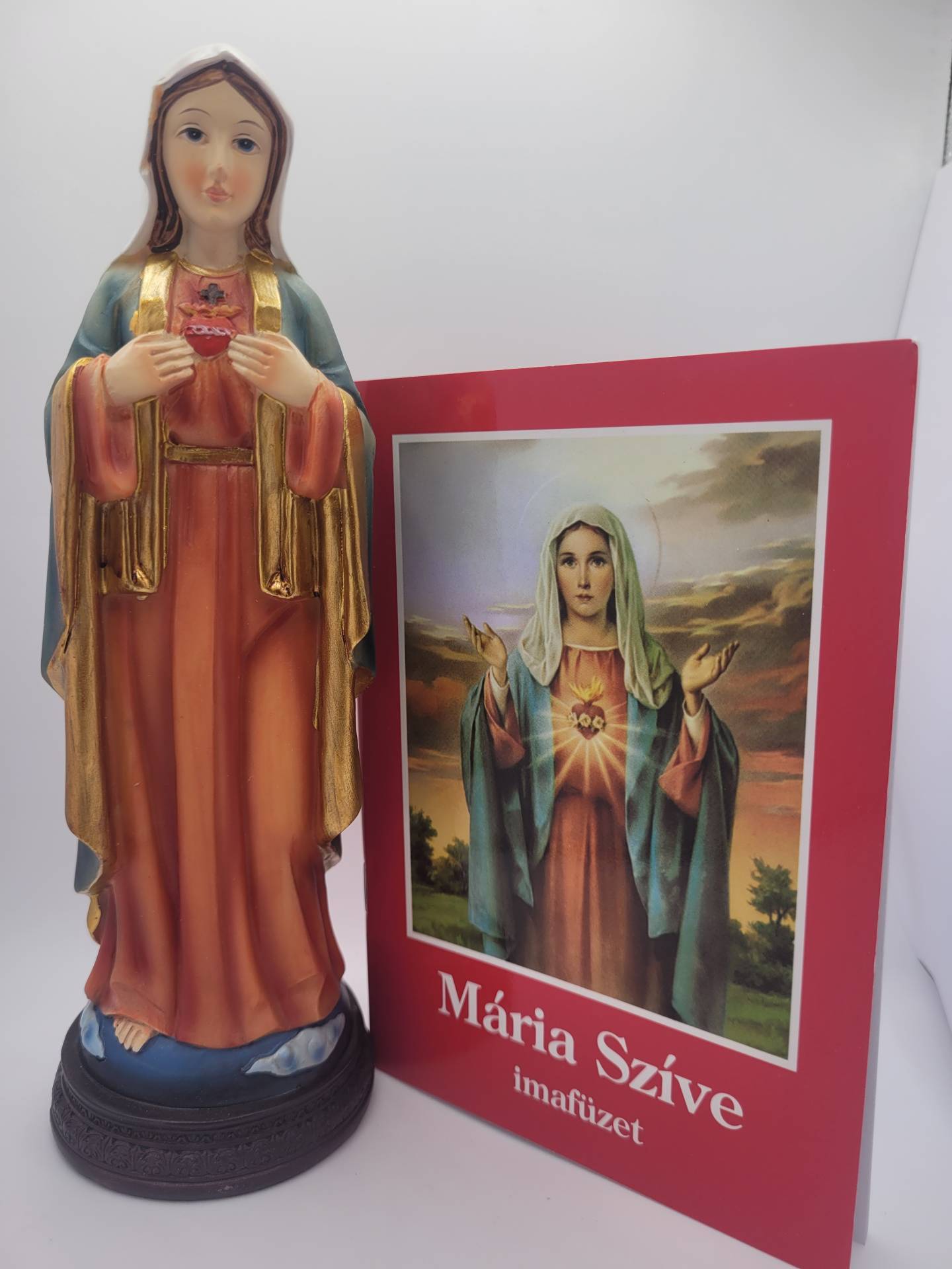 Mária Szive szobor 20cm + imafüzet   Ajándékba is Kiváló A csomag! 