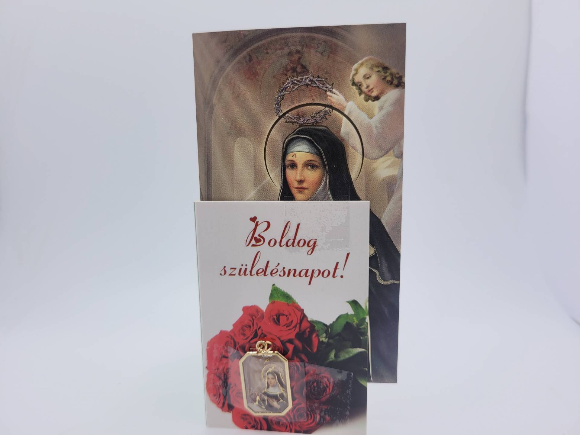 Szent Rita érem Ajándékkártyán+imádság a Szentképen 