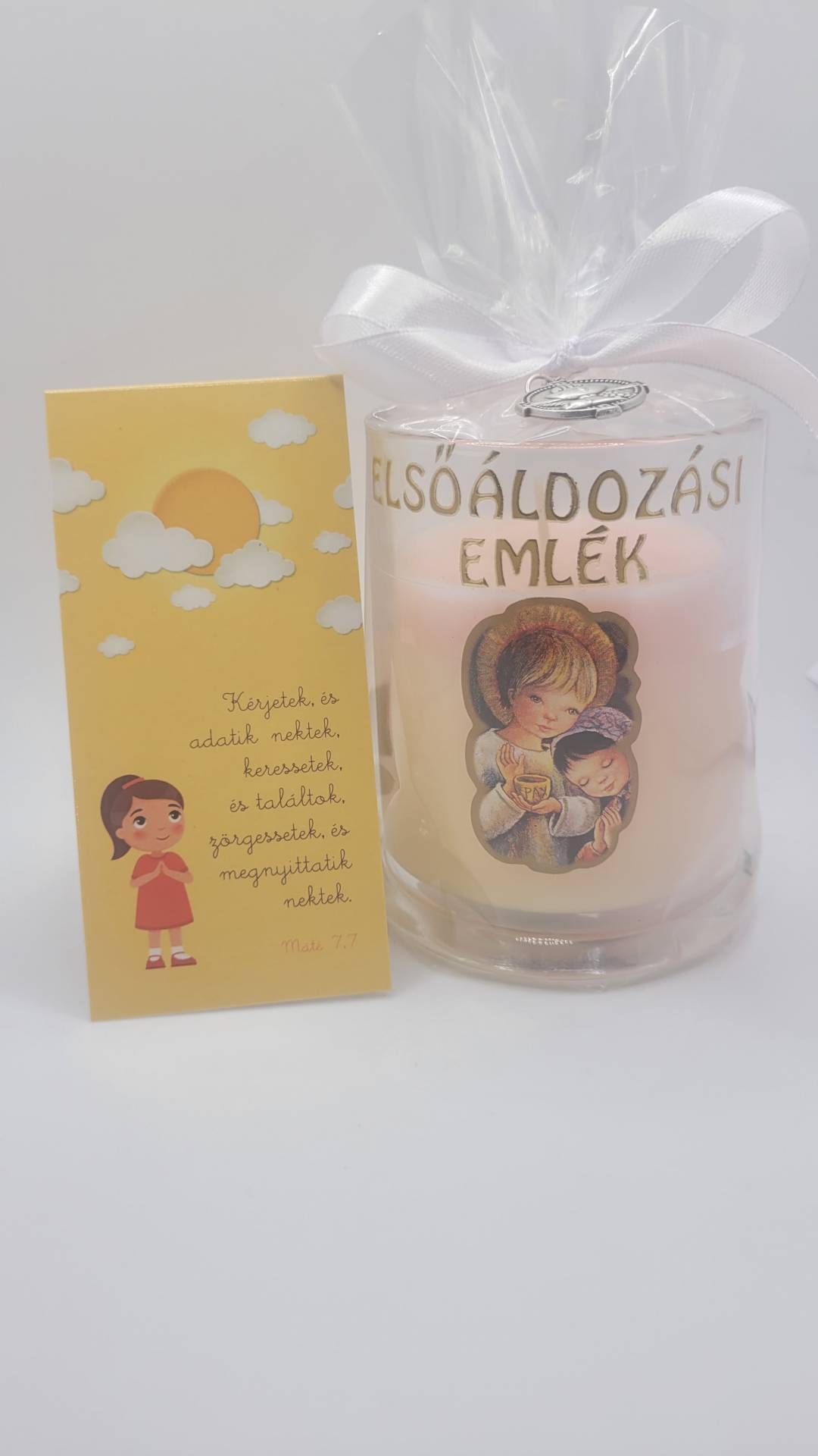 Elsőáldozásra Emlékgyertya+ Mágneses könyvjelző  