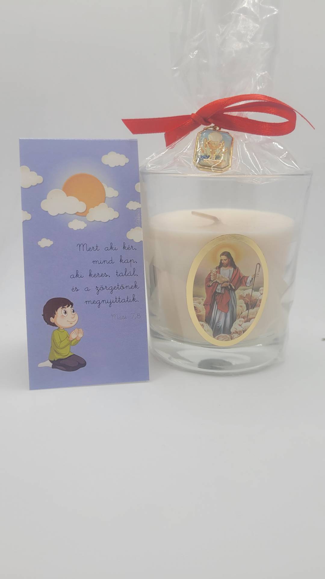 Kisfiúknak Esőáldozásra Ajándékgyertya+ Mágneses Könyvjelző  
