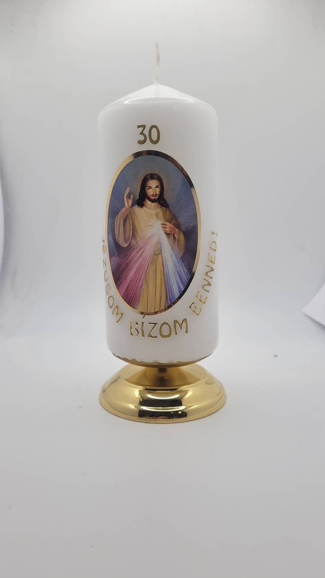 Születésnapi Imagyertya réz Gyertyatartón  
