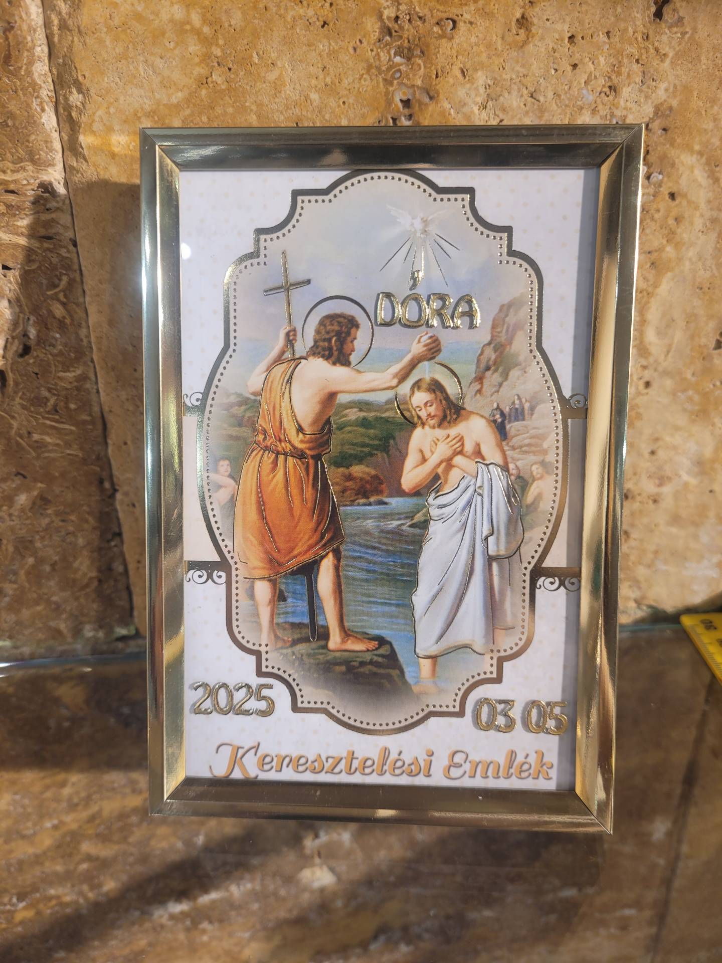 Keresztelési Emlékplakett  Név + dátum Kerül Rá! 