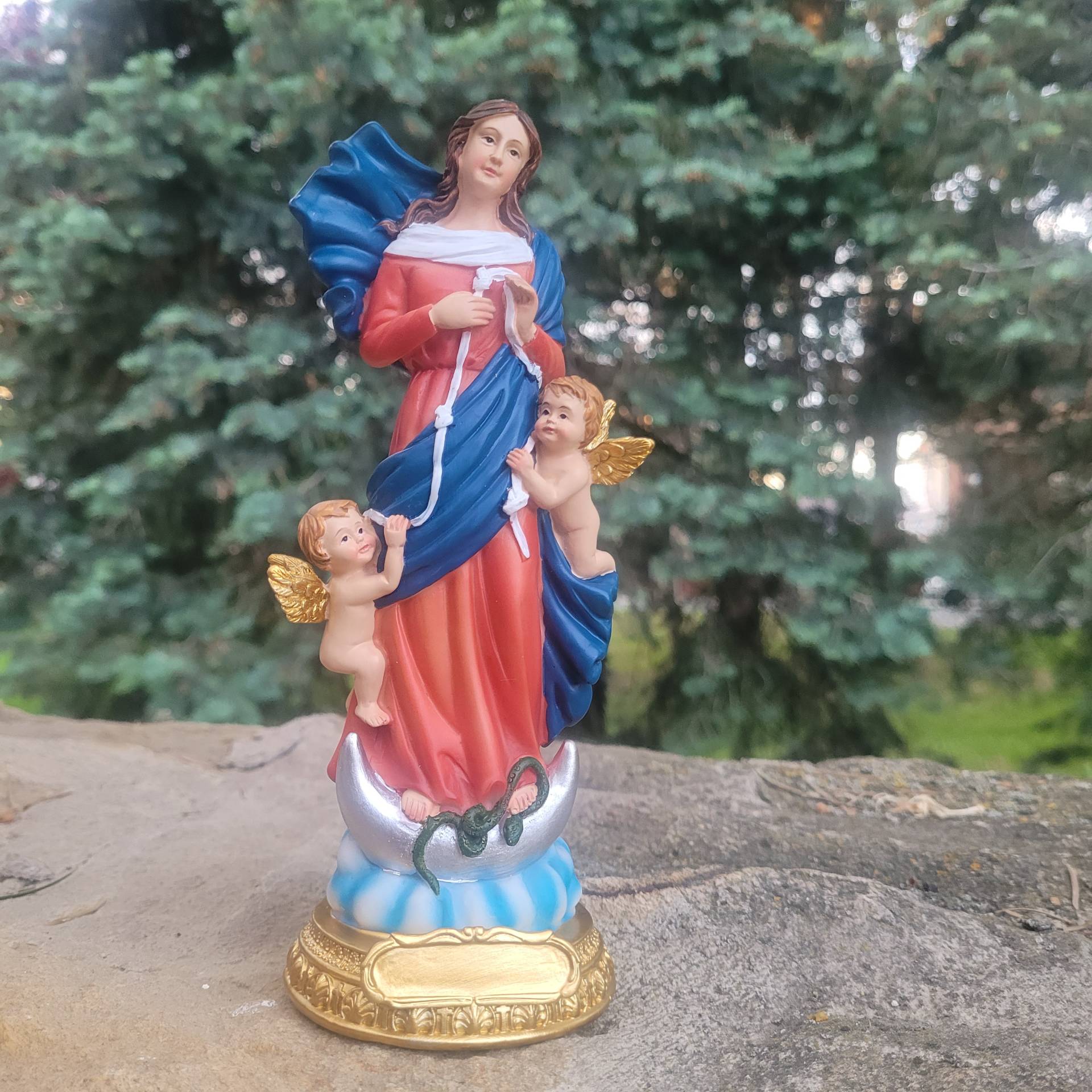 Csomóoldó Boldogasszony Szobor  20cm SZŰZMÁRIA KIOLDJA ÉLETÜNK TESTI-LELKI CSOMÓIT! + IMÁT KÜLDÜNK MELLÉ 