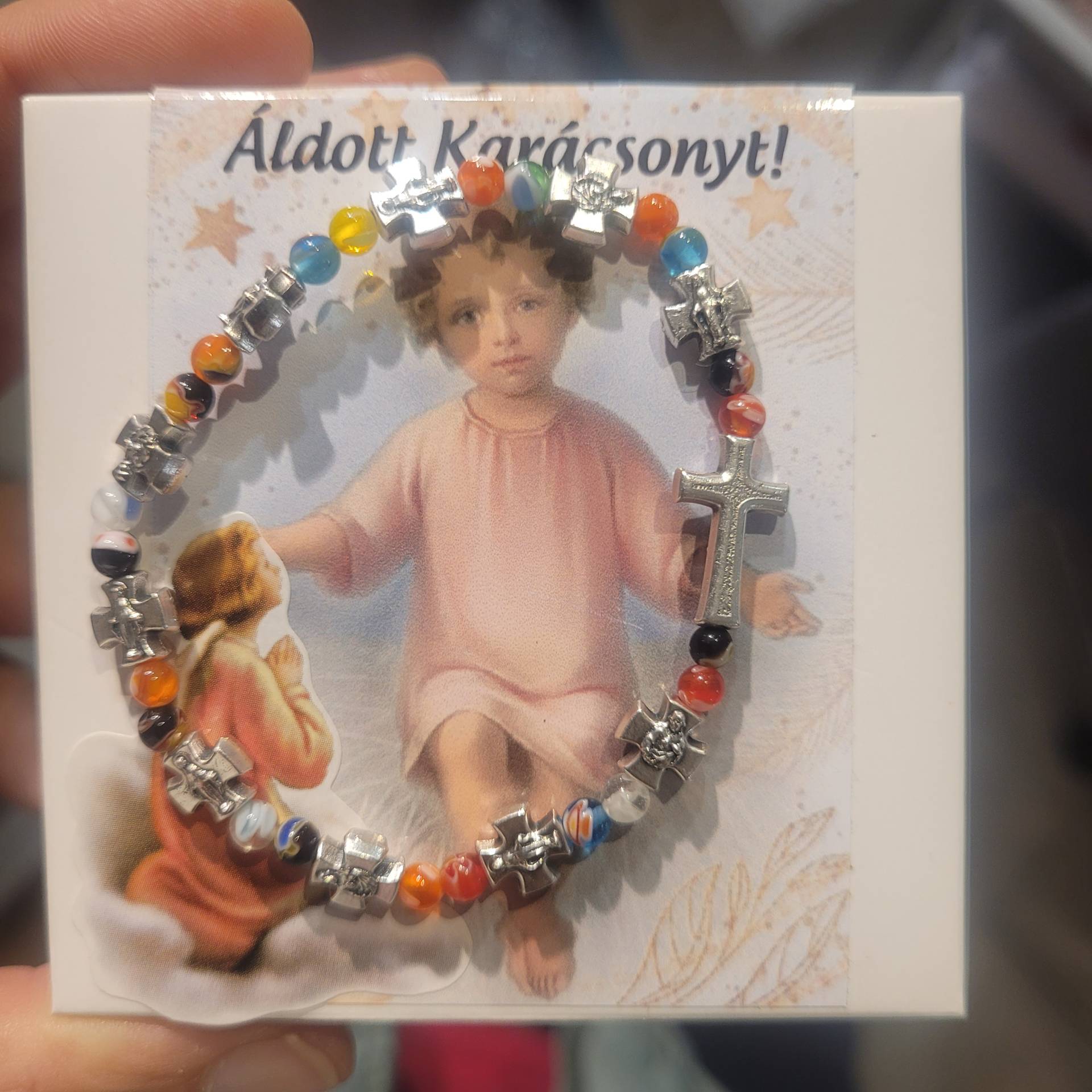 Gyerek Karkötő Muránoi üvegből gumis diszdobozban 