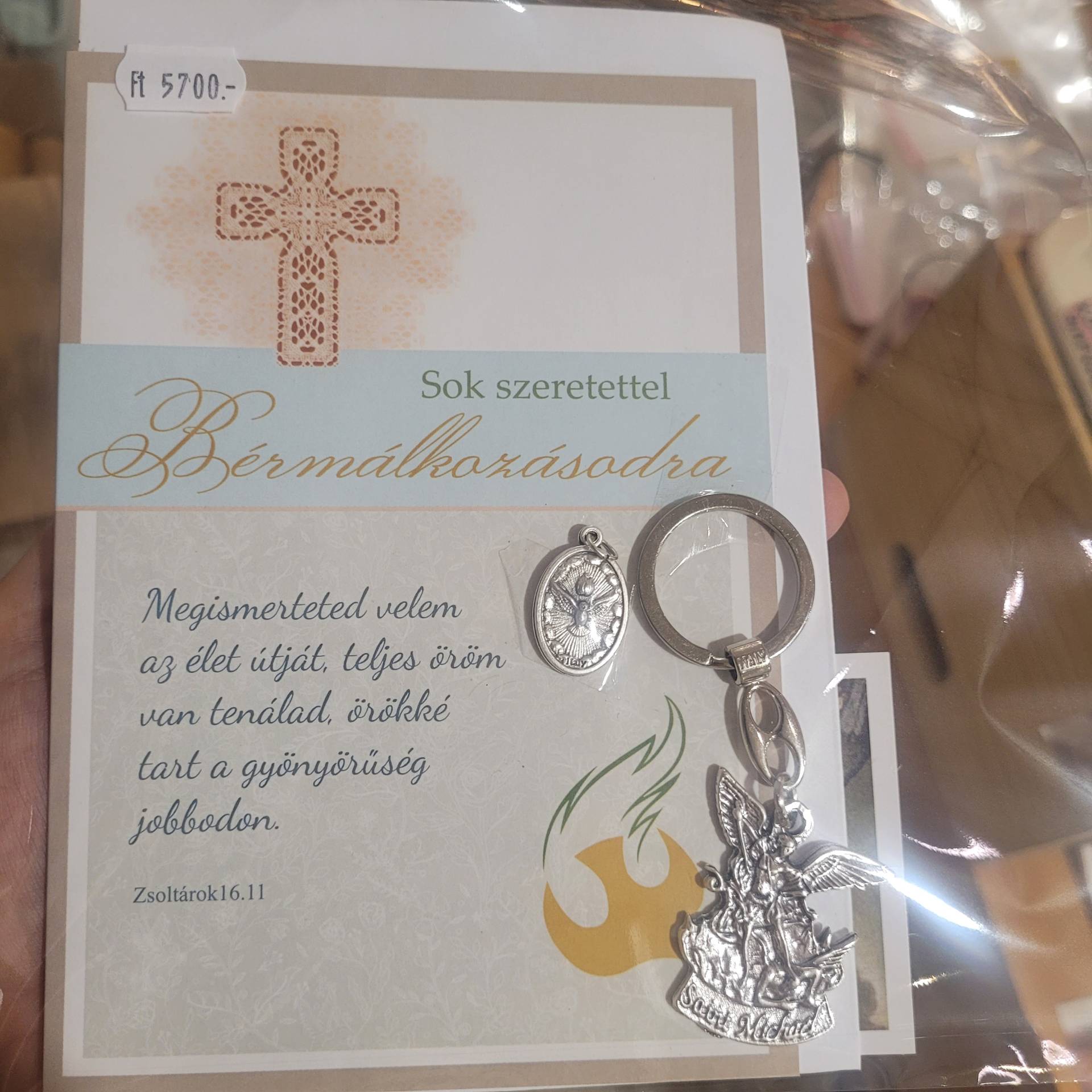 Bérmálásra ajándékcsomag : Gratulácios Lap Isten Áldásával + Szentlélekérem+ Szent Mihály Arl 