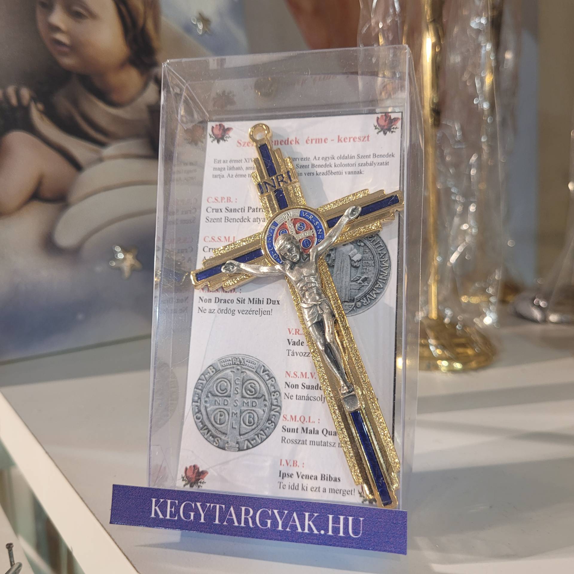 13cm Feszület /Szent Benedek érem a keresztben!/ 