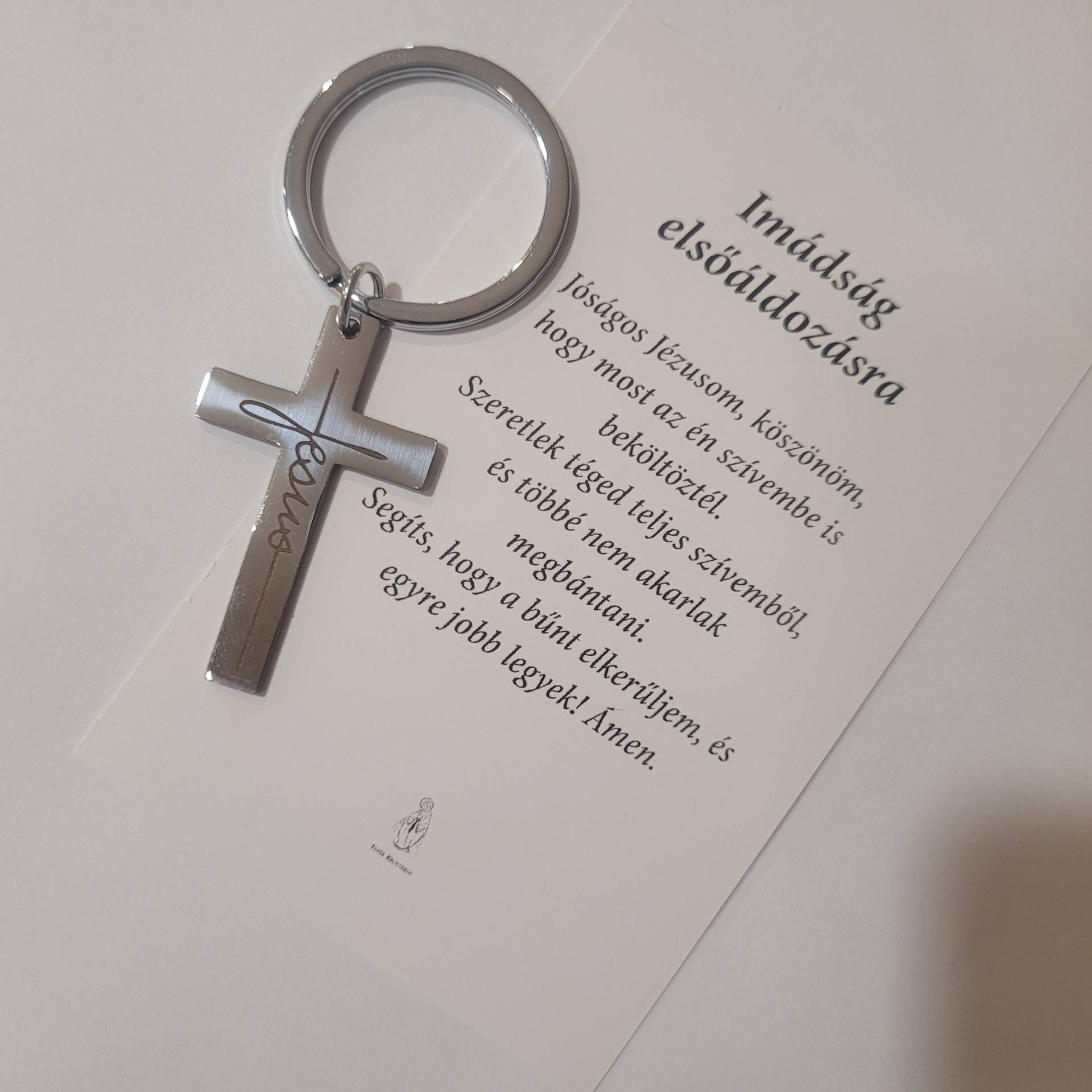 Elsőáldozók Részére Jézus Feliratú Kulcstartó+ Szentkép Áldozás utáni imával 