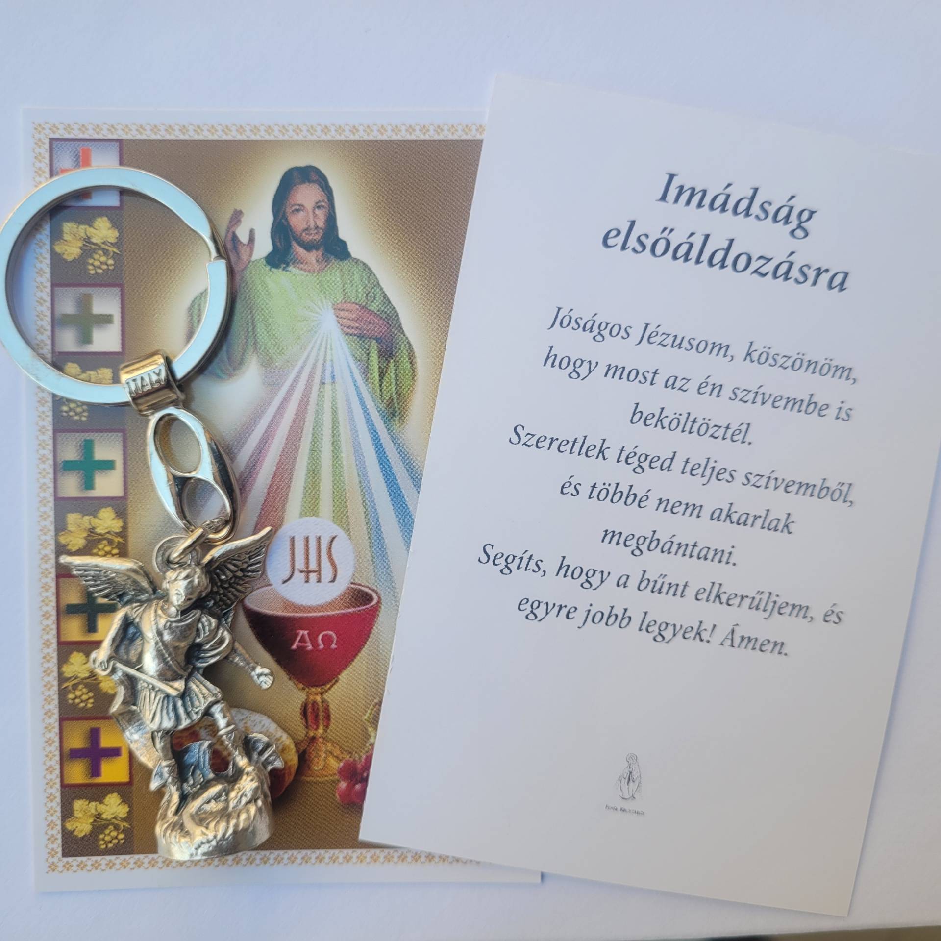 Elsőáldozásra Szent Mihály Arkangyal Kulcstartó A GONOSZ ELLEN VÉD!+ Elsőáldozók részére ima Szentképen 