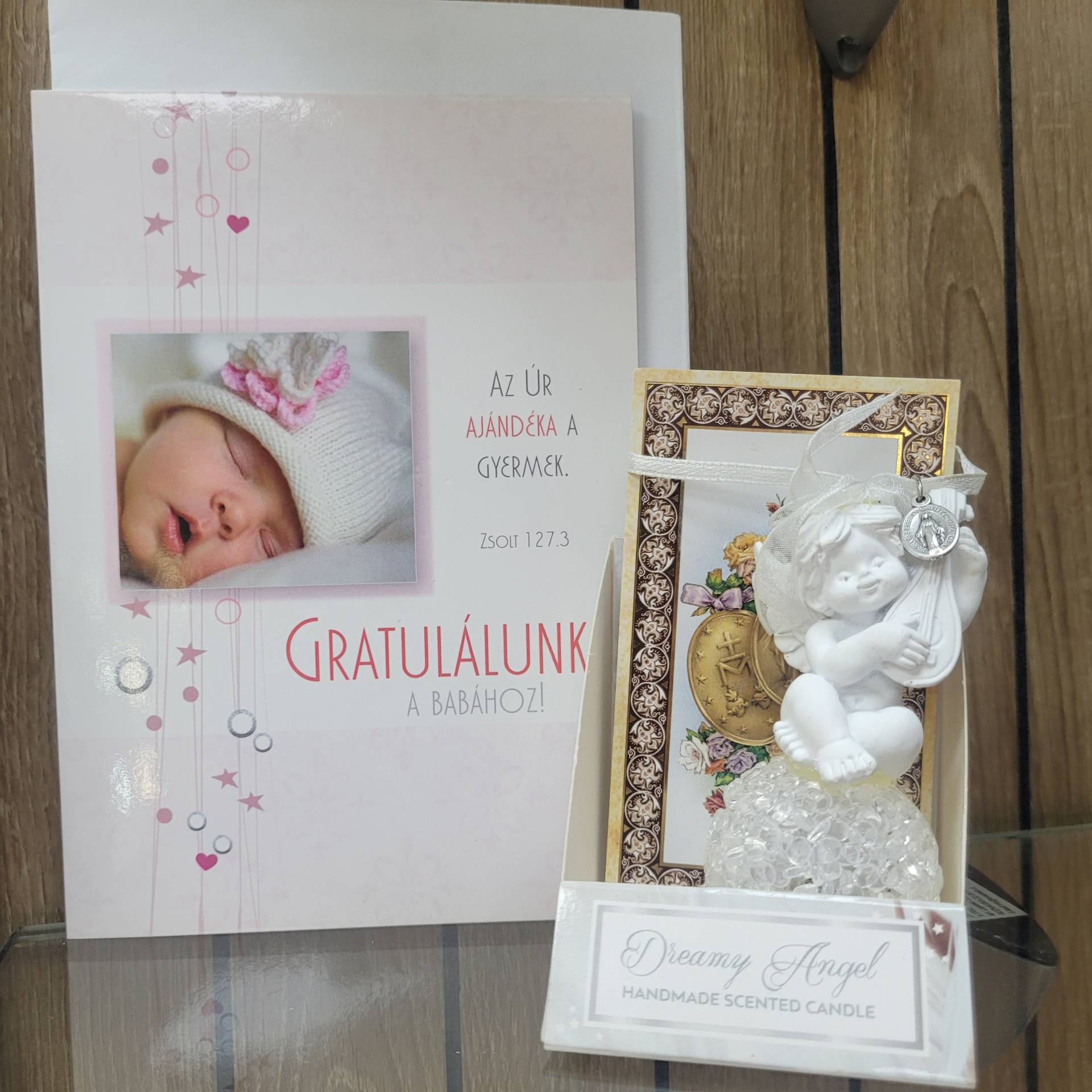 Kislány Születésre Gratulációs Lap Isten Áldásával+ Angyal Szűzanya Csodáséremmel 