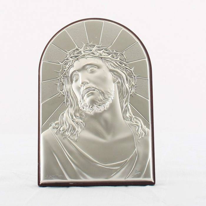 Szenvedő Krisztus ezüst ikon 