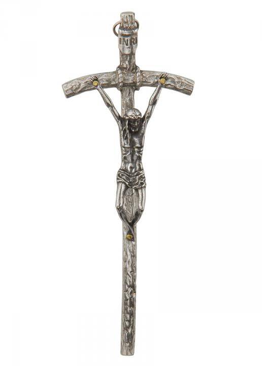 Ezüst szinű Pápai Kereszt Fali 14cm 